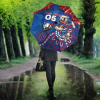 Custom Bulldogs Football Umbrella Aboriginal Dot Art Pattern