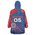 Custom Bulldogs Football Wearable Blanket Hoodie Aboriginal Dot Art Pattern