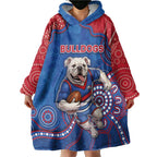 Custom Bulldogs Football Wearable Blanket Hoodie Aboriginal Dot Art Pattern