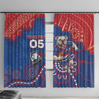 Custom Bulldogs Football Window Curtain Aboriginal Dot Art Pattern