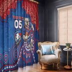 Custom Bulldogs Football Window Curtain Aboriginal Dot Art Pattern