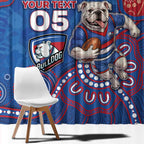 Custom Bulldogs Football Window Curtain Aboriginal Dot Art Pattern