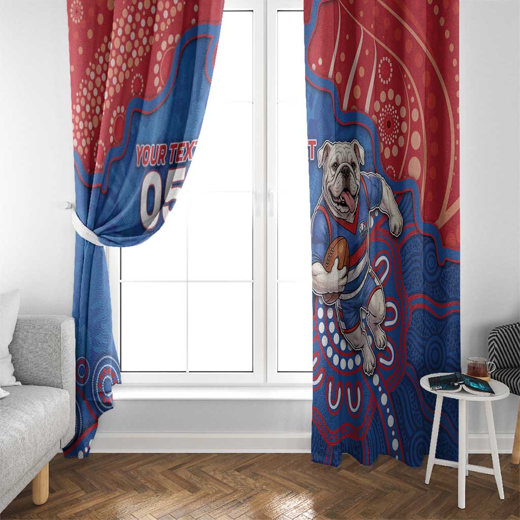 Custom Bulldogs Football Window Curtain Aboriginal Dot Art Pattern