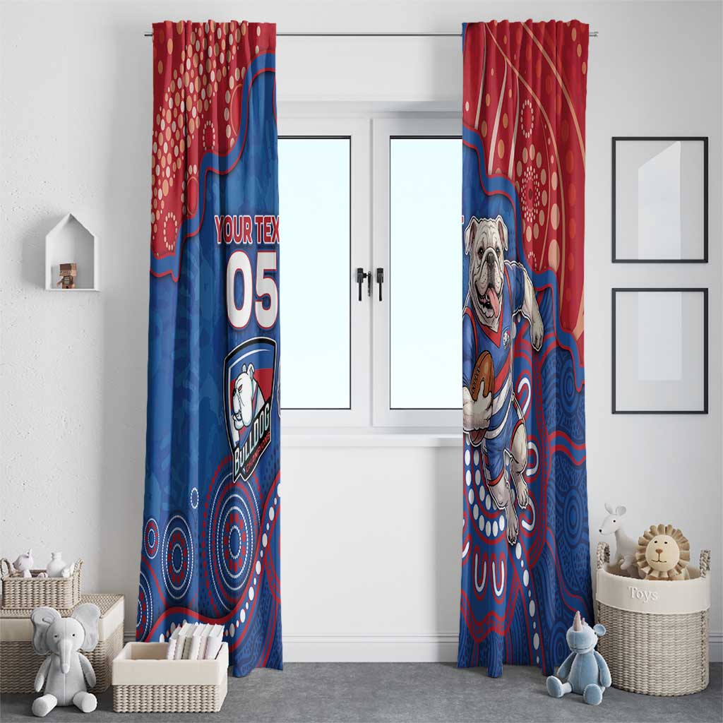 Custom Bulldogs Football Window Curtain Aboriginal Dot Art Pattern