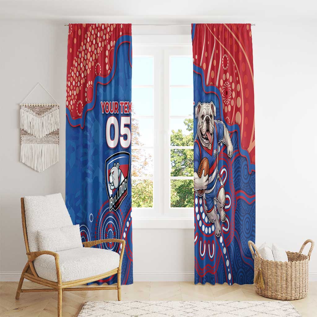 Custom Bulldogs Football Window Curtain Aboriginal Dot Art Pattern