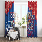 Custom Bulldogs Football Window Curtain Aboriginal Dot Art Pattern