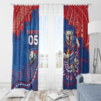 Custom Bulldogs Football Window Curtain Aboriginal Dot Art Pattern