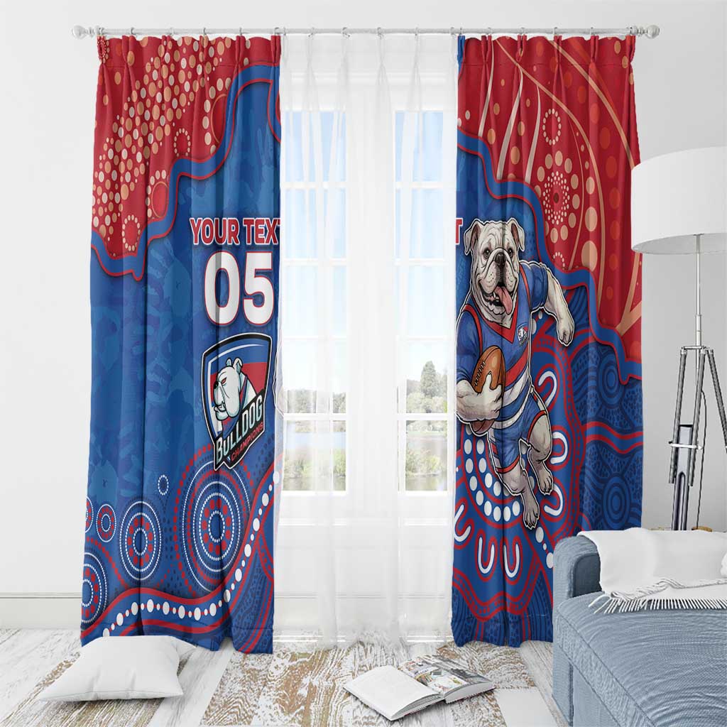 Custom Bulldogs Football Window Curtain Aboriginal Dot Art Pattern