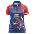 Custom Bulldogs Football Women Polo Shirt Aboriginal Dot Art Pattern