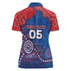 Custom Bulldogs Football Women Polo Shirt Aboriginal Dot Art Pattern