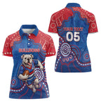 Custom Bulldogs Football Women Polo Shirt Aboriginal Dot Art Pattern