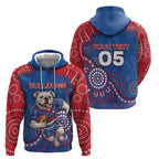 Custom Bulldogs Football Zip Hoodie Aboriginal Dot Art Pattern