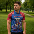 Custom Bulldogs Football Zipper Polo Shirt Aboriginal Dot Art Pattern