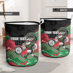 Custom Rabbitohs Laundry Basket Rabbit Mascot With Aboriginal Indigenous