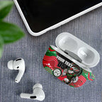 Custom Rabbitohs AirPods Case Rabbit Mascot With Aboriginal Indigenous