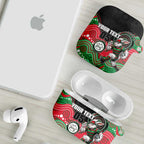 Custom Rabbitohs AirPods Case Rabbit Mascot With Aboriginal Indigenous