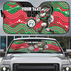 Custom Rabbitohs Auto Sun Shade Rabbit Mascot With Aboriginal Indigenous