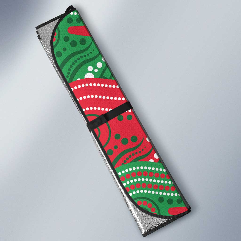 Custom Rabbitohs Auto Sun Shade Rabbit Mascot With Aboriginal Indigenous
