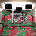 Custom Rabbitohs Back Car Seat Cover Rabbit Mascot With Aboriginal Indigenous