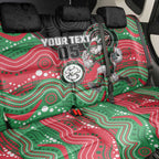 Custom Rabbitohs Back Car Seat Cover Rabbit Mascot With Aboriginal Indigenous