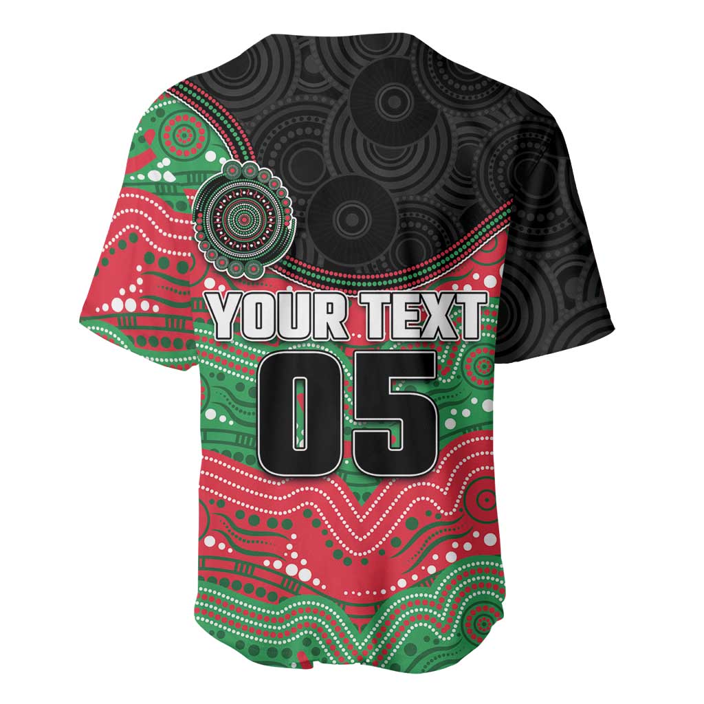 Custom Rabbitohs Baseball Jersey Rabbit Mascot With Aboriginal Indigenous