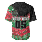 Custom Rabbitohs Baseball Jersey Rabbit Mascot With Aboriginal Indigenous