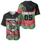 Custom Rabbitohs Baseball Jersey Rabbit Mascot With Aboriginal Indigenous