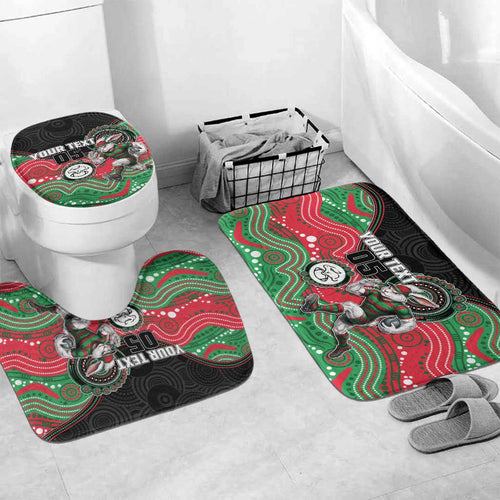 Custom Rabbitohs Bathroom Set Rabbit Mascot With Aboriginal Indigenous