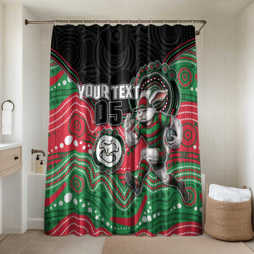 Custom Rabbitohs Bathroom Set Rabbit Mascot With Aboriginal Indigenous