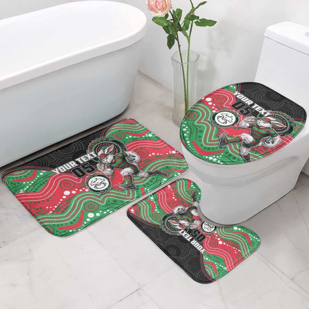 Custom Rabbitohs Bathroom Set Rabbit Mascot With Aboriginal Indigenous
