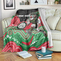 Custom Rabbitohs Blanket Rabbit Mascot With Aboriginal Indigenous