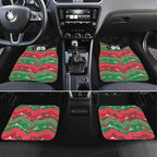 Custom Rabbitohs Car Mats Rabbit Mascot With Aboriginal Indigenous