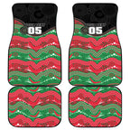 Custom Rabbitohs Car Mats Rabbit Mascot With Aboriginal Indigenous