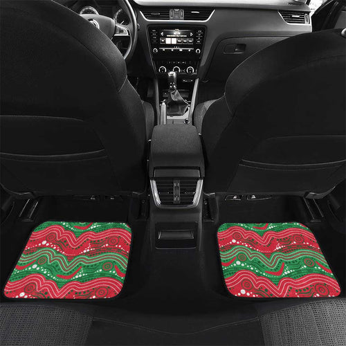 Custom Rabbitohs Car Mats Rabbit Mascot With Aboriginal Indigenous