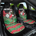 Custom Rabbitohs Car Seat Cover Rabbit Mascot With Aboriginal Indigenous