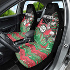 Custom Rabbitohs Car Seat Cover Rabbit Mascot With Aboriginal Indigenous