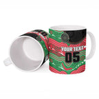 Custom Rabbitohs Ceramic Mug Rabbit Mascot With Aboriginal Indigenous