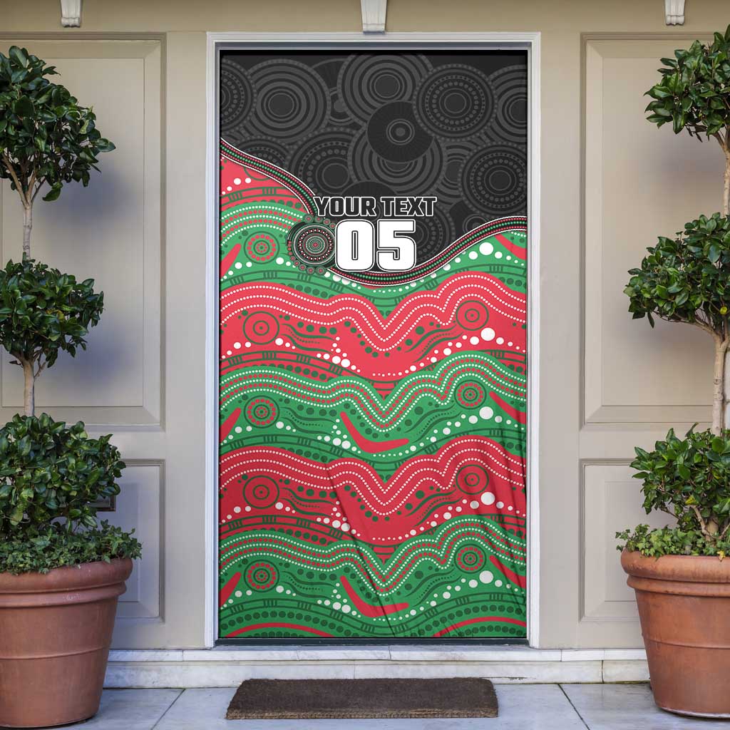 Custom Rabbitohs Door Cover Rabbit Mascot With Aboriginal Indigenous