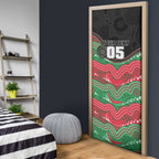 Custom Rabbitohs Door Cover Rabbit Mascot With Aboriginal Indigenous
