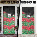Custom Rabbitohs Door Cover Rabbit Mascot With Aboriginal Indigenous