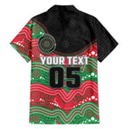 Custom Rabbitohs Family Matching Mermaid Dress and Hawaiian Shirt Rabbit Mascot With Aboriginal Indigenous