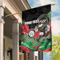 Custom Rabbitohs Garden Flag Rabbit Mascot With Aboriginal Indigenous