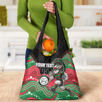 Custom Rabbitohs Grocery Bag Rabbit Mascot With Aboriginal Indigenous