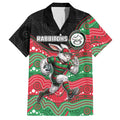 Custom Rabbitohs Hawaiian Shirt Rabbit Mascot With Aboriginal Indigenous