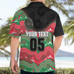 Custom Rabbitohs Hawaiian Shirt Rabbit Mascot With Aboriginal Indigenous