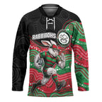 Custom Rabbitohs Hockey Jersey Rabbit Mascot With Aboriginal Indigenous