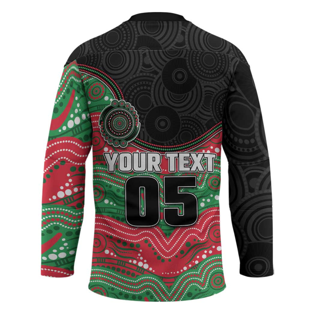 Custom Rabbitohs Hockey Jersey Rabbit Mascot With Aboriginal Indigenous