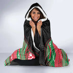 Custom Rabbitohs Hooded Blanket Rabbit Mascot With Aboriginal Indigenous