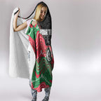 Custom Rabbitohs Hooded Blanket Rabbit Mascot With Aboriginal Indigenous