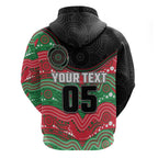 Custom Rabbitohs Hoodie Rabbit Mascot With Aboriginal Indigenous